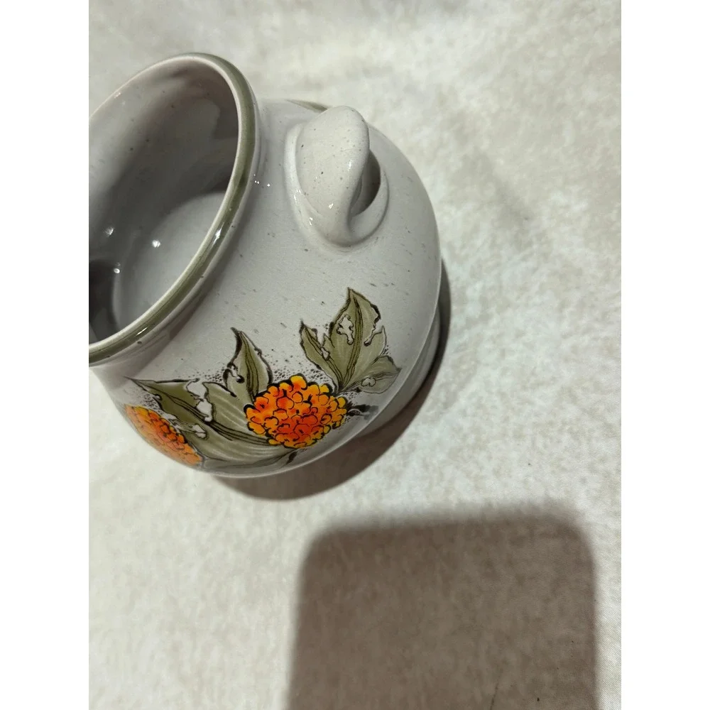 Pfalzkeramik Germany Marigold Floral Stoneware Crock‎ Speckled Pottery Planter
